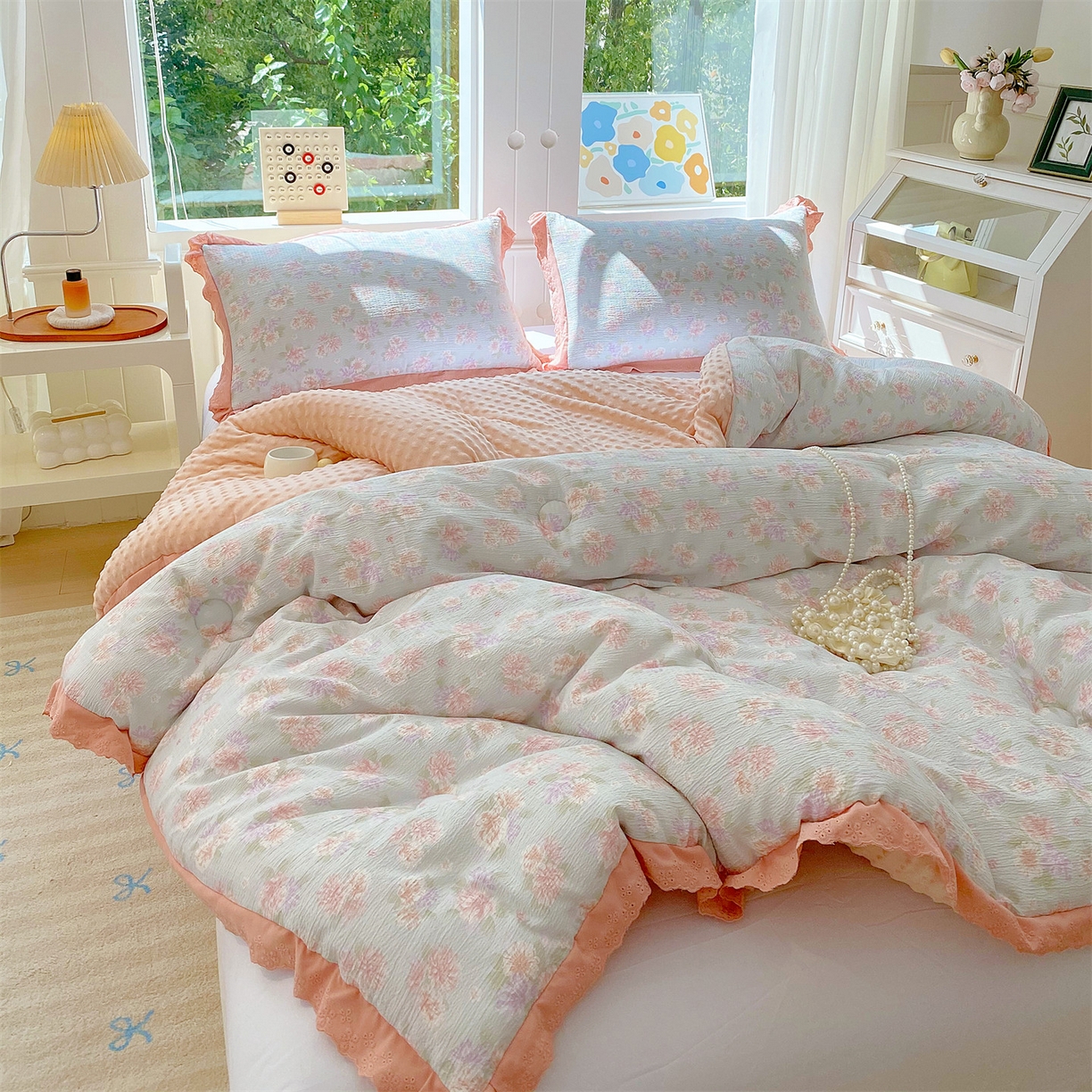 91家纺网 家纺一手货源 找家纺 （总）梵克保罗 2025新款冬被系列 花边款豆豆被