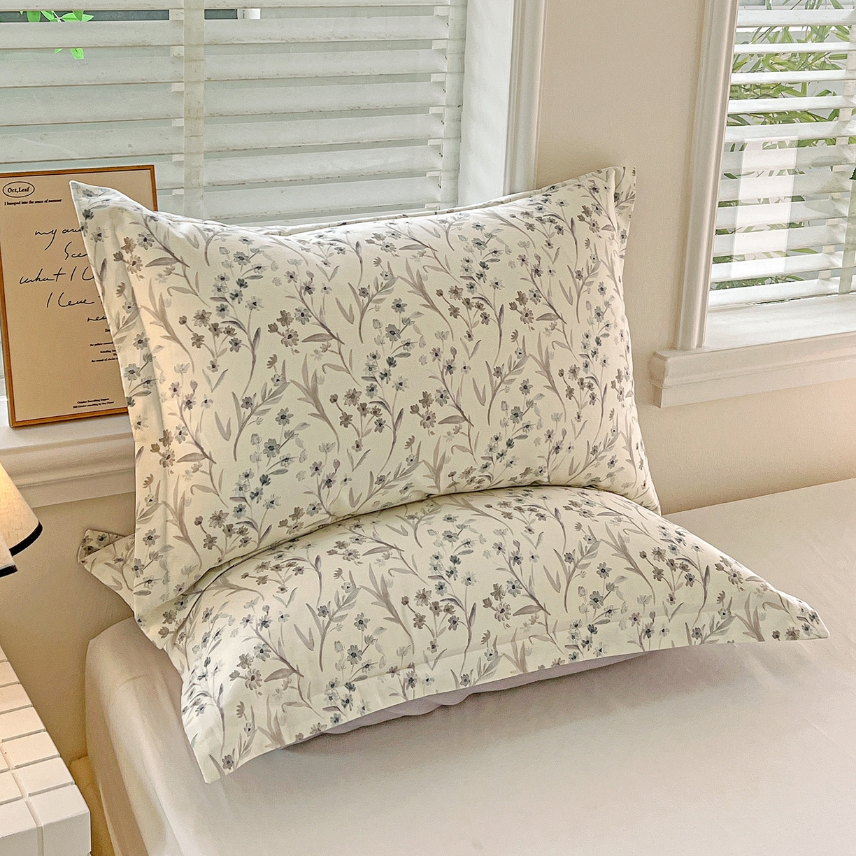 91家纺网 家纺一手货源 找家纺 依庭 2025新款高克重全棉纯棉磨毛印花单枕套 樱贝