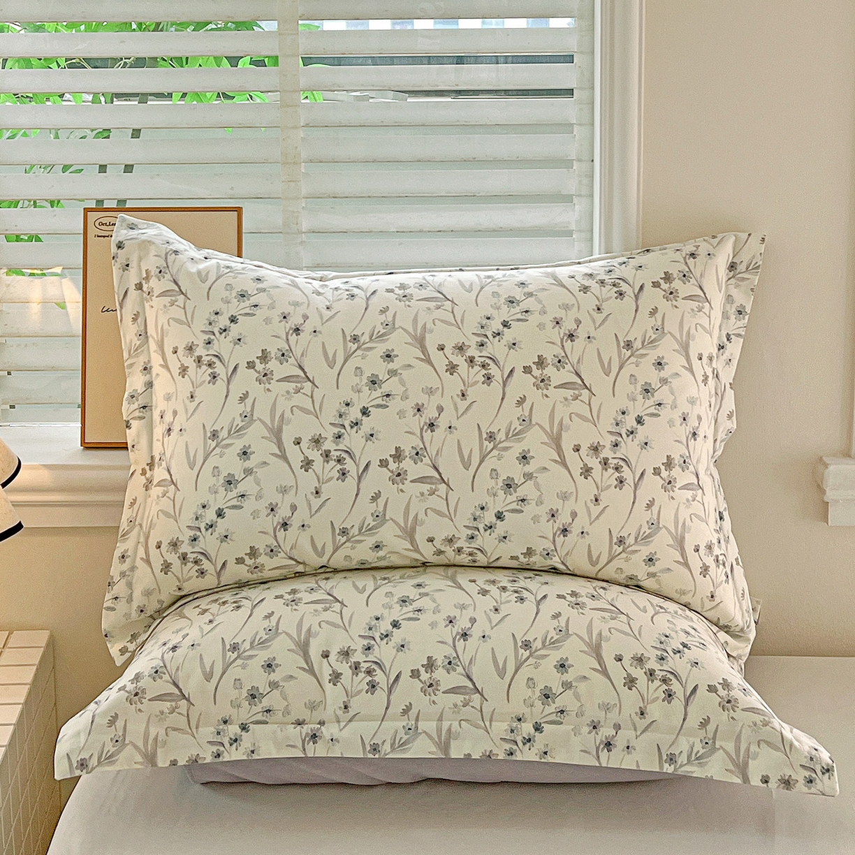 91家纺网 家纺一手货源 找家纺 依庭 2025新款高克重全棉纯棉磨毛印花单枕套 樱贝