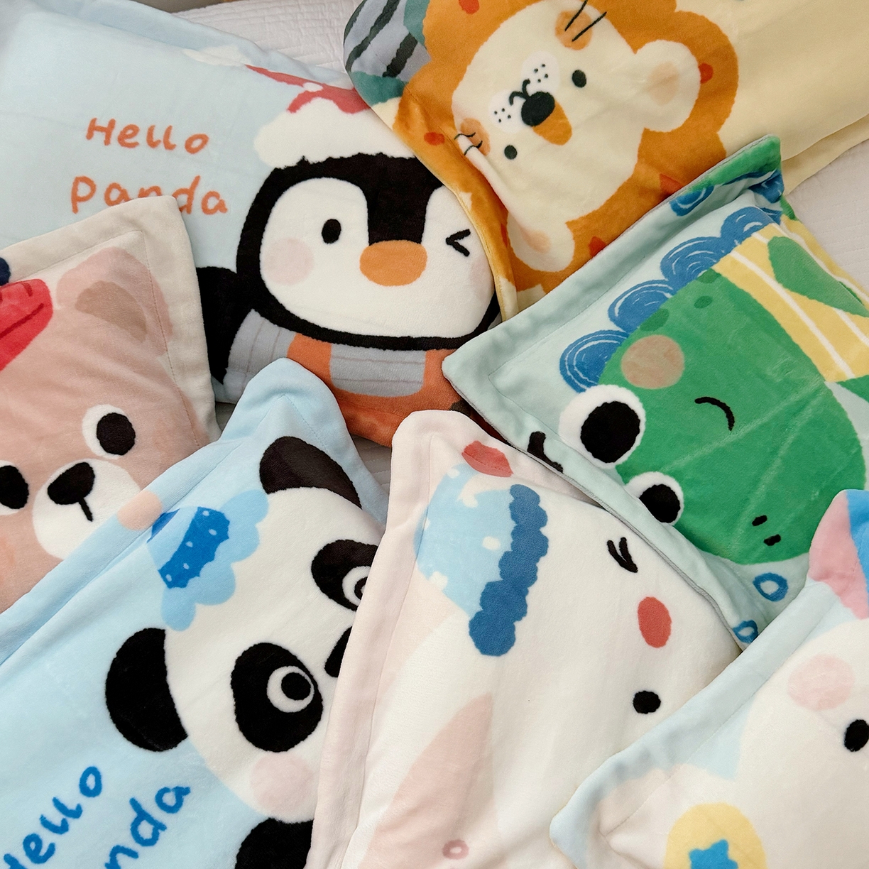 91家纺网 家纺一手货源 找家纺 （总）荷马之梦 2025新款A类牛奶绒数码印花原创卡通大版儿童幼儿园单枕套枕套单件-萌宠