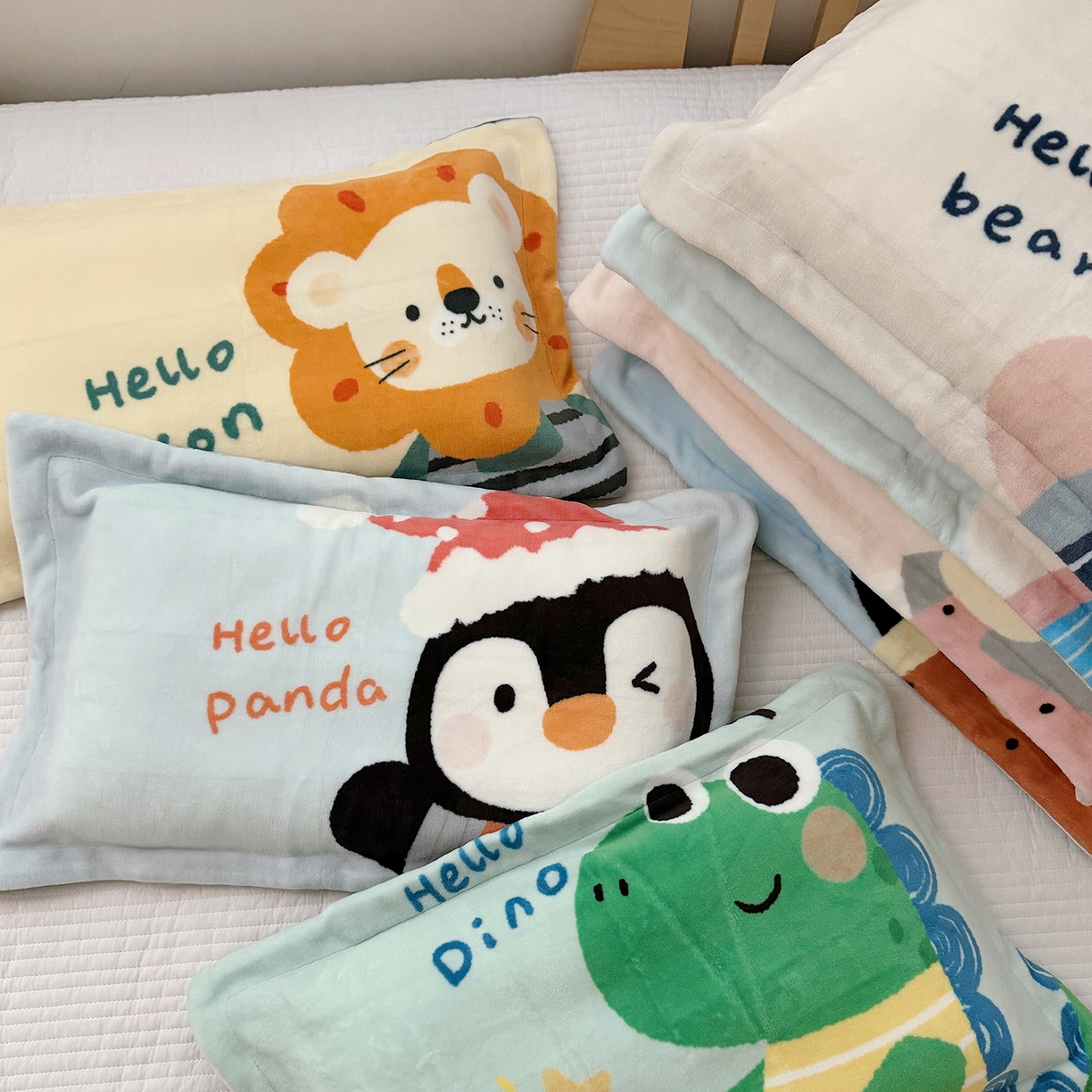 91家纺网 家纺一手货源 找家纺 （总）荷马之梦 2025新款A类牛奶绒数码印花原创卡通大版儿童幼儿园单枕套枕套单件-萌宠