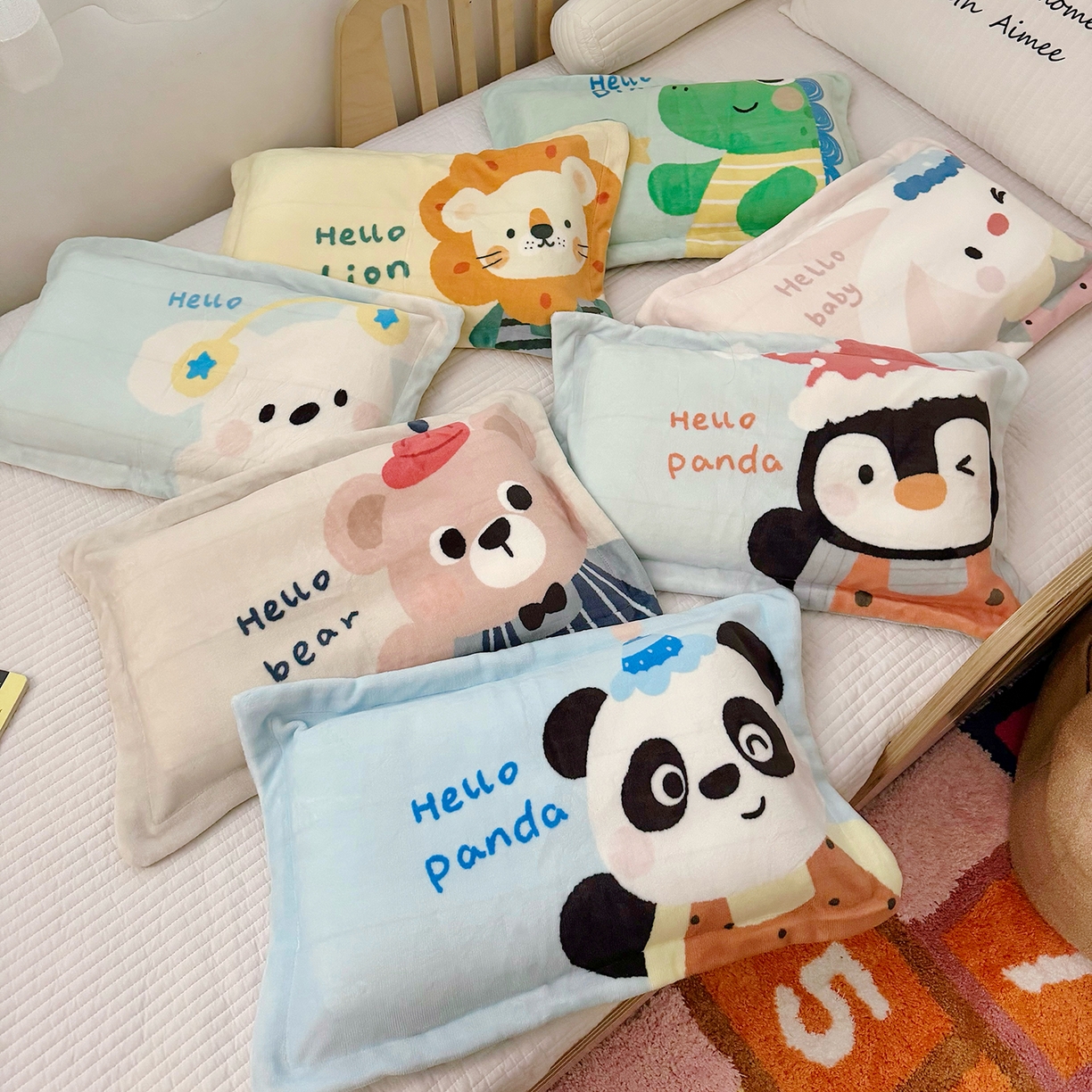 91家纺网 家纺一手货源 找家纺 （总）荷马之梦 2025新款A类牛奶绒数码印花原创卡通大版儿童幼儿园单枕套枕套单件-萌宠