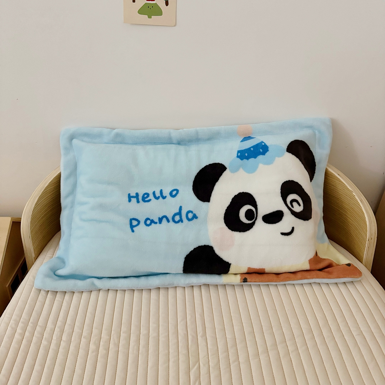 荷马之梦 2025新款A类牛奶绒数码印花原创卡通大版儿童幼儿园单枕套枕套单件-萌宠 熊猫多多