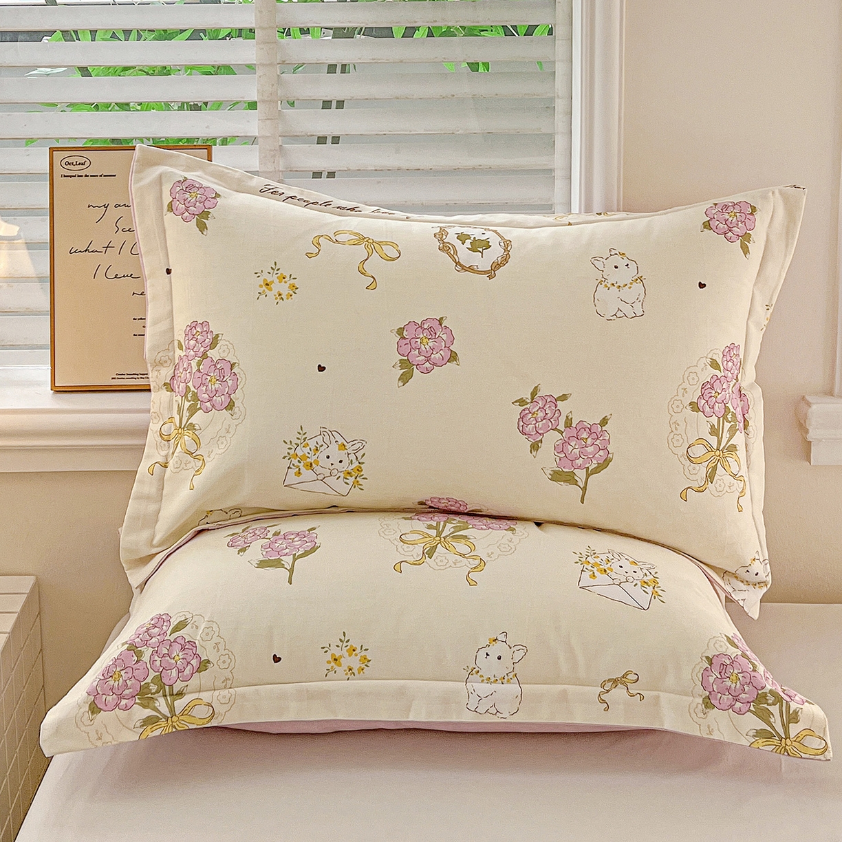 91家纺网 家纺一手货源 找家纺 依庭 2025新款高克重全棉纯棉磨毛印花单枕套 优漫