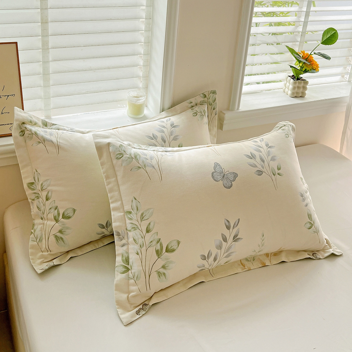 91家纺网 家纺一手货源 找家纺 依庭 2025新款高克重全棉纯棉磨毛印花单枕套 悠悠仙草