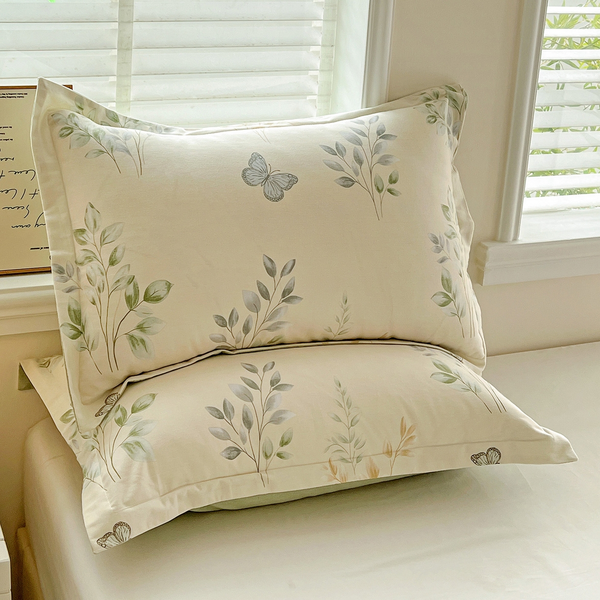 91家纺网 家纺一手货源 找家纺 依庭 2025新款高克重全棉纯棉磨毛印花单枕套 悠悠仙草