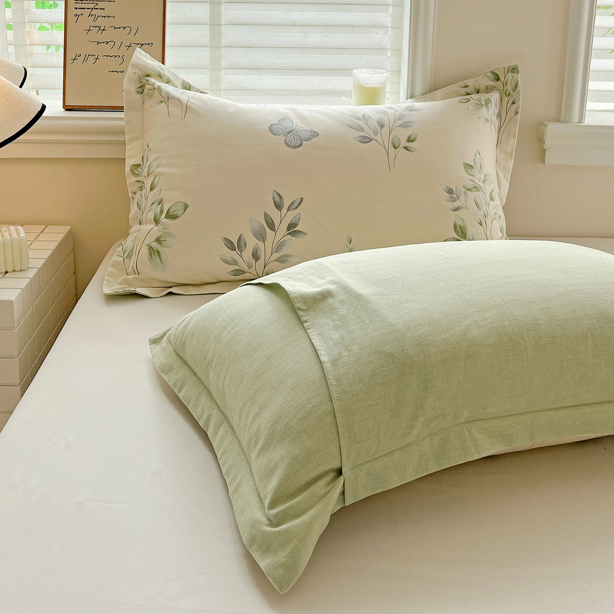 91家纺网 家纺一手货源 找家纺 依庭 2025新款高克重全棉纯棉磨毛印花单枕套 悠悠仙草