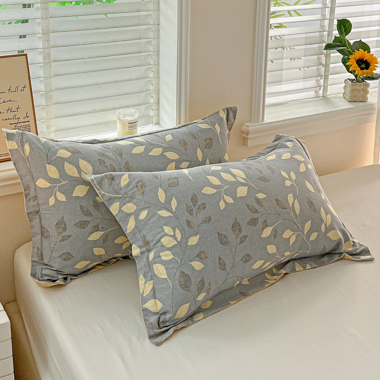 91家纺网 家纺一手货源 找家纺 依庭 2025新款高克重全棉纯棉磨毛印花单枕套 灼华