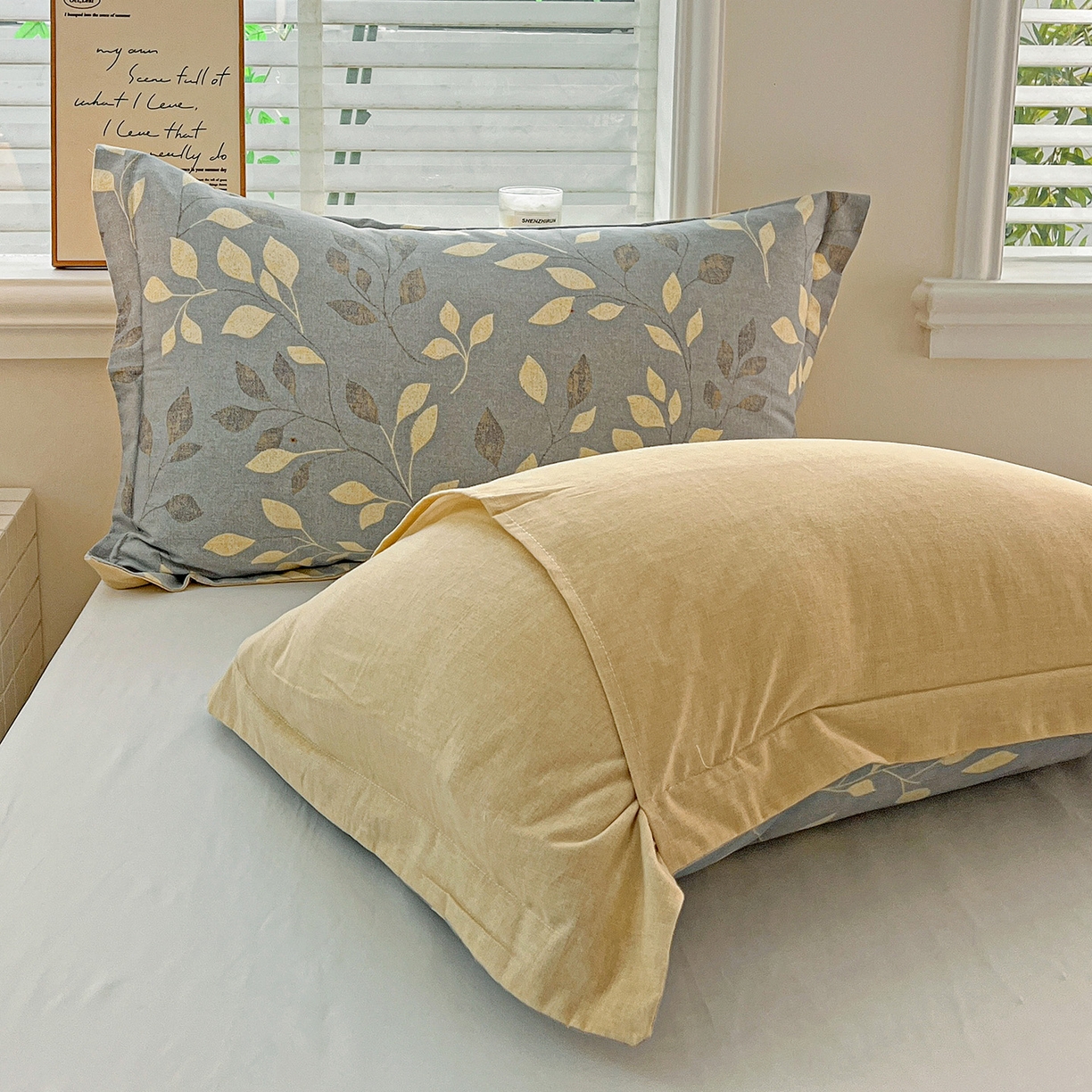 91家纺网 家纺一手货源 找家纺 依庭 2025新款高克重全棉纯棉磨毛印花单枕套 灼华