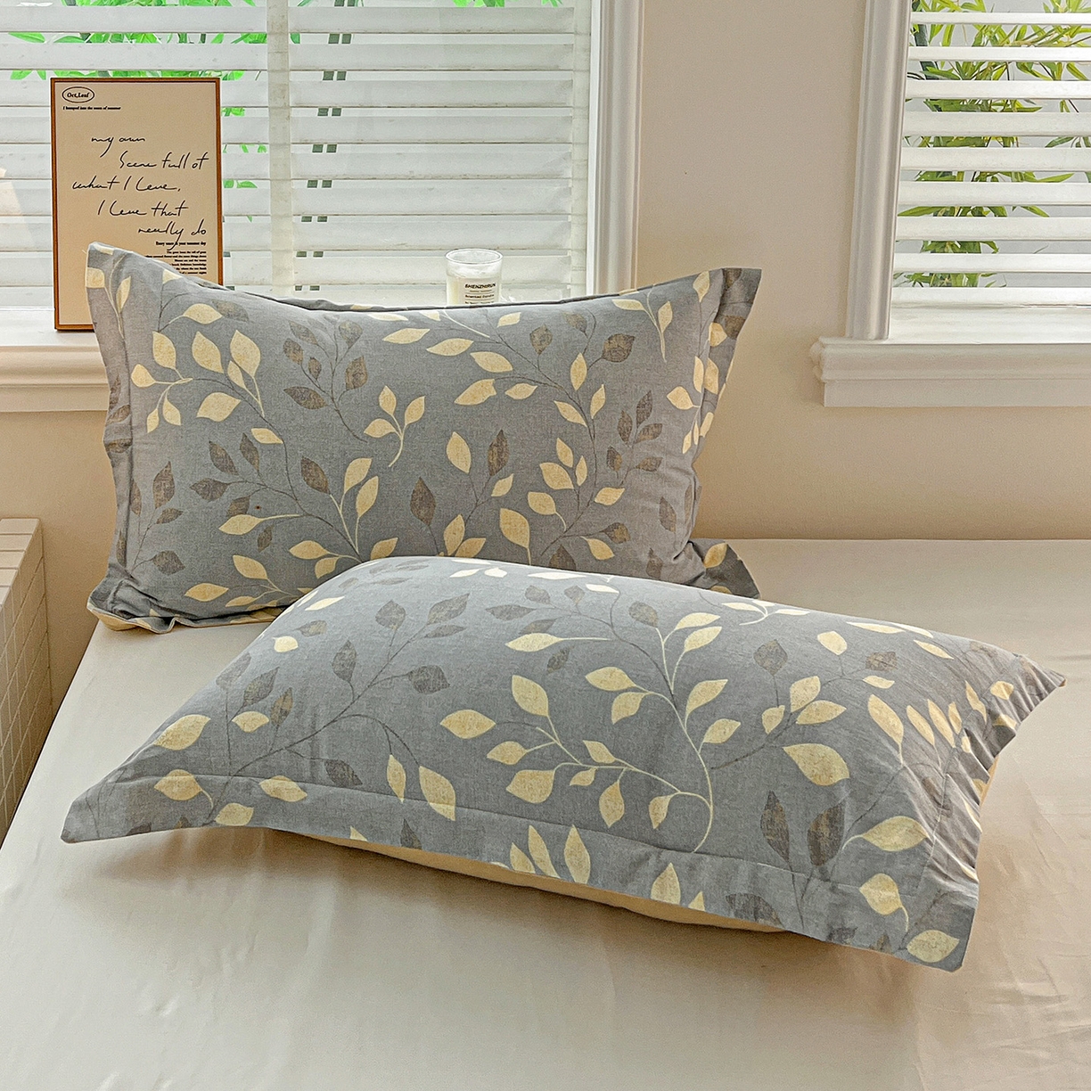 91家纺网 家纺一手货源 找家纺 依庭 2025新款高克重全棉纯棉磨毛印花单枕套 灼华