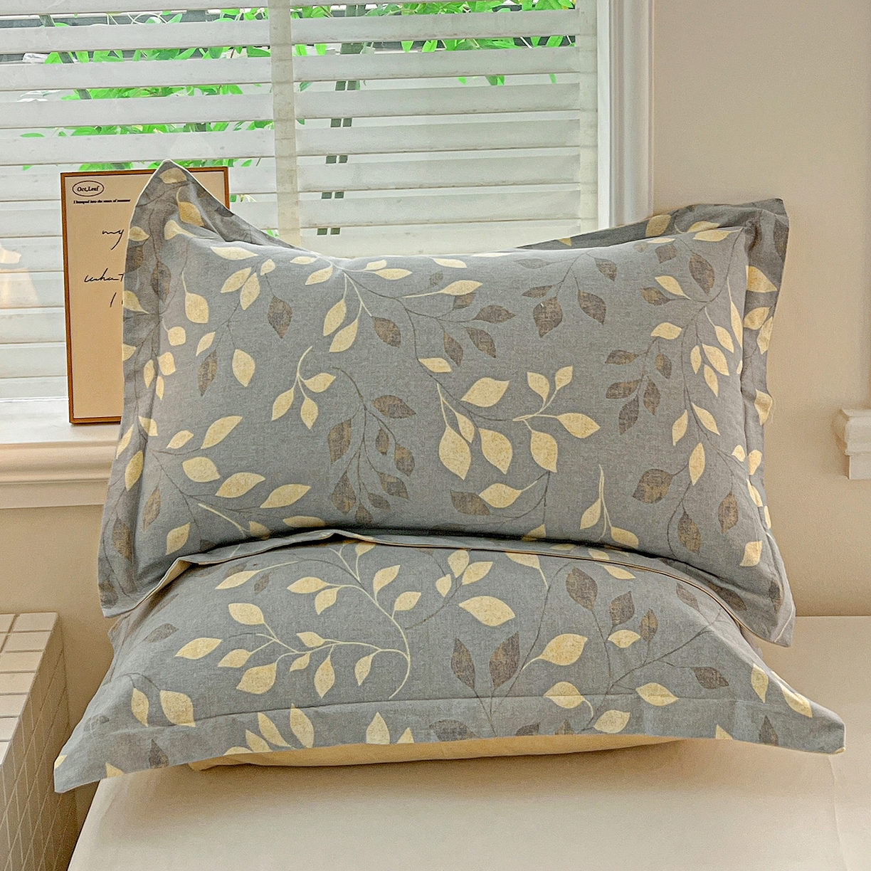 91家纺网 家纺一手货源 找家纺 依庭 2025新款高克重全棉纯棉磨毛印花单枕套 灼华