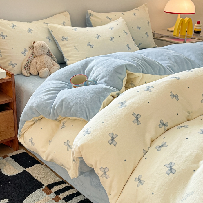 91家纺网 家纺一手货源 找家纺 瑞钰 2025新款A类加厚牛奶绒印花四件套 梦幻