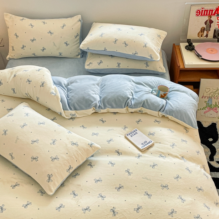 91家纺网 家纺一手货源 找家纺 瑞钰 2025新款A类加厚牛奶绒印花四件套 梦幻