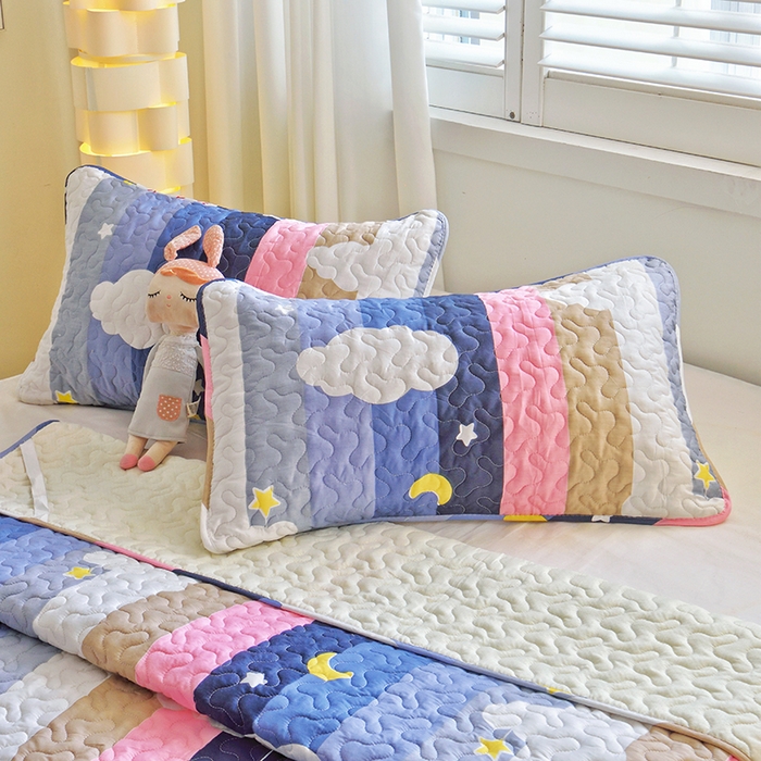 91家纺网 家纺一手货源 找家纺 （总）佳鸿家纺 2025新款卡通纯棉夹棉绗缝枕套冬季加厚宿舍枕套