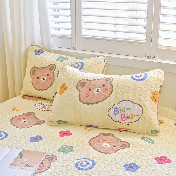 91家纺网 家纺一手货源 找家纺 （总）佳鸿家纺 2025新款卡通纯棉夹棉绗缝枕套冬季加厚宿舍枕套