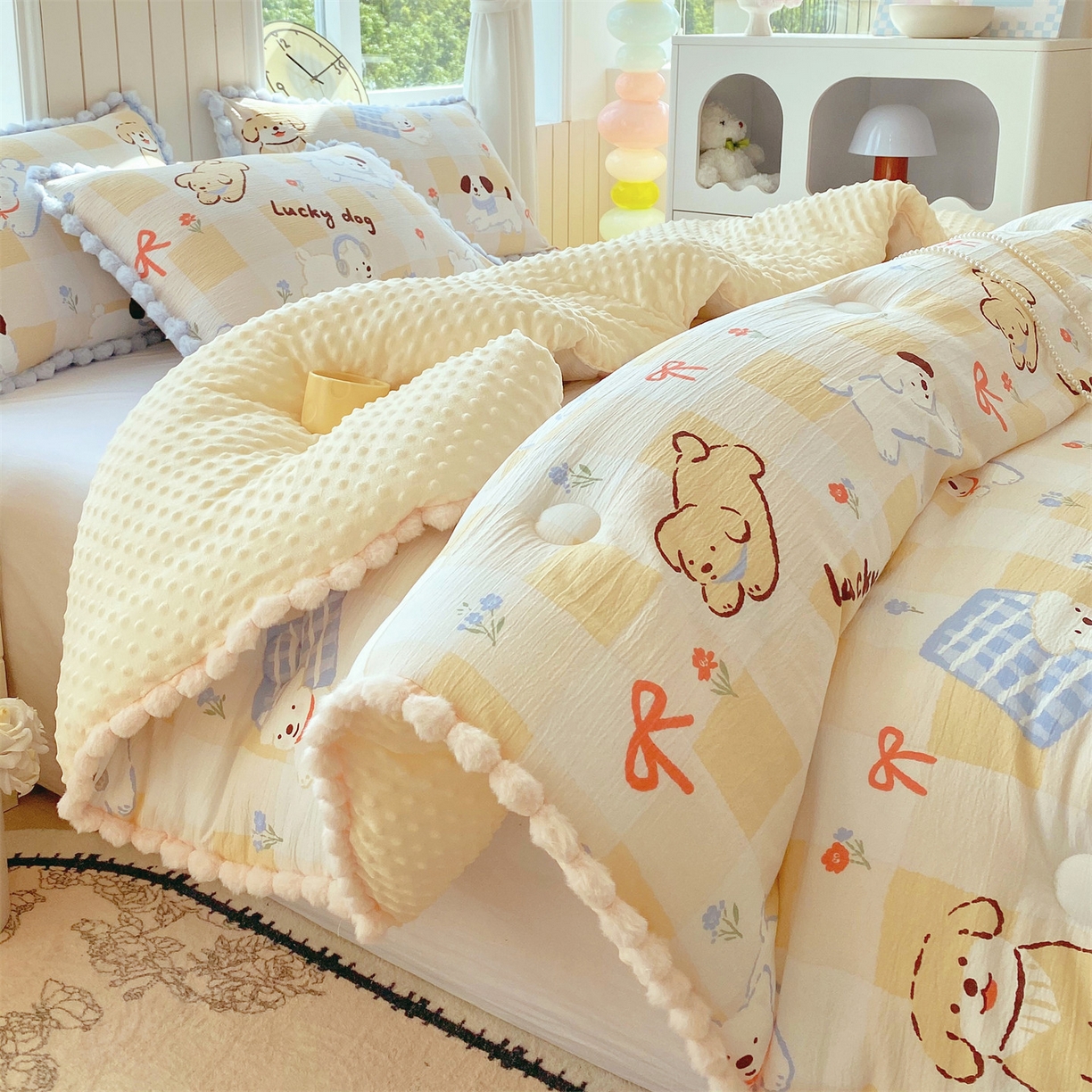 梵克保罗 2025新款冬被系列 毛球款豆豆被 萌犬小铺