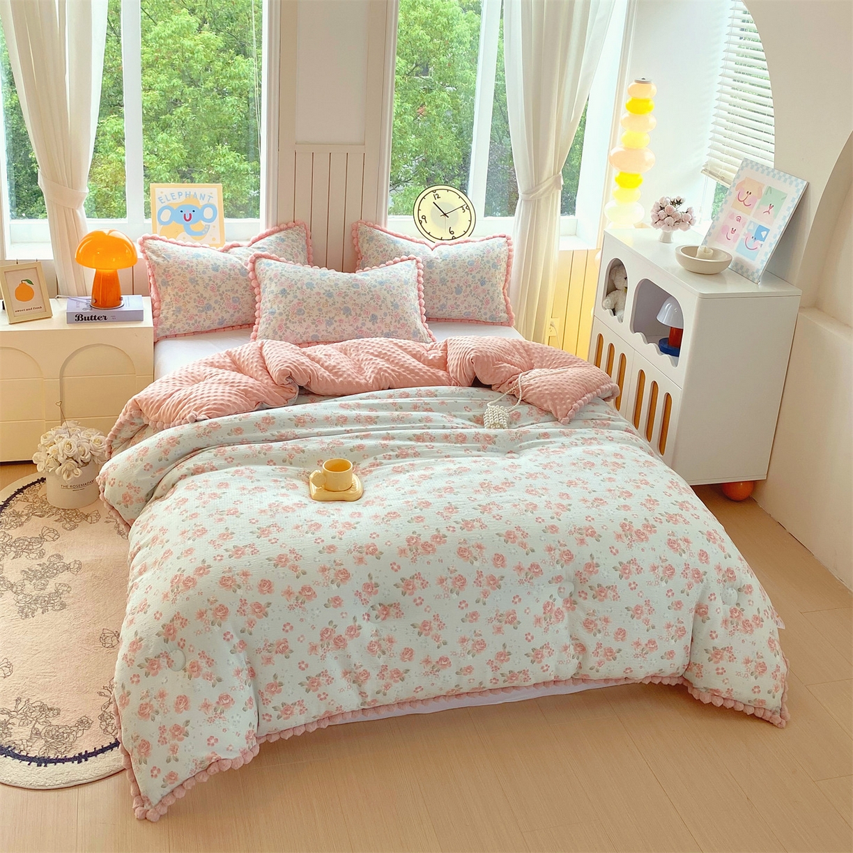 91家纺网 家纺一手货源 找家纺 梵克保罗 2025新款冬被系列 毛球款豆豆被 沐春