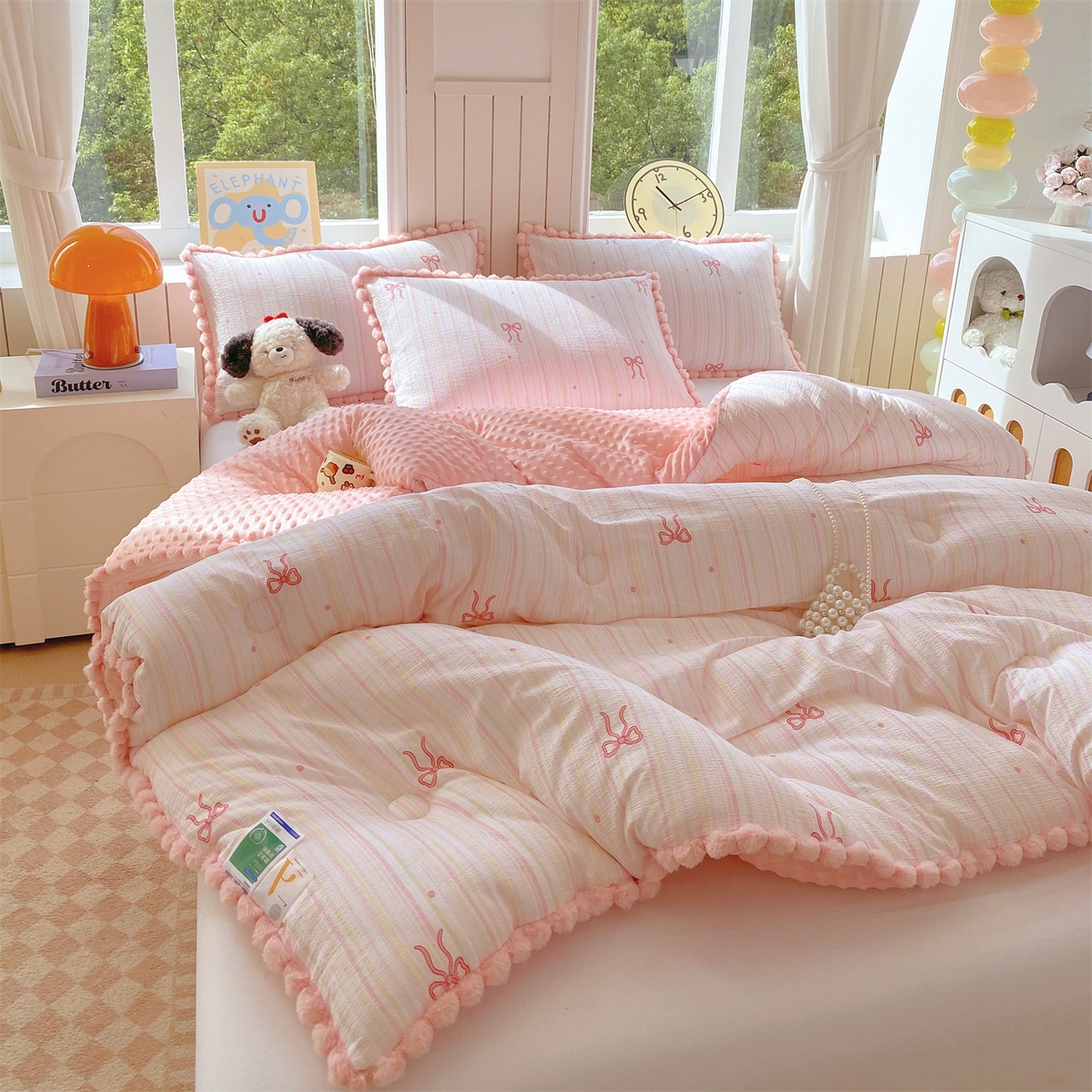 91家纺网 家纺一手货源 找家纺 梵克保罗 2025新款冬被系列 毛球款豆豆被 千夏