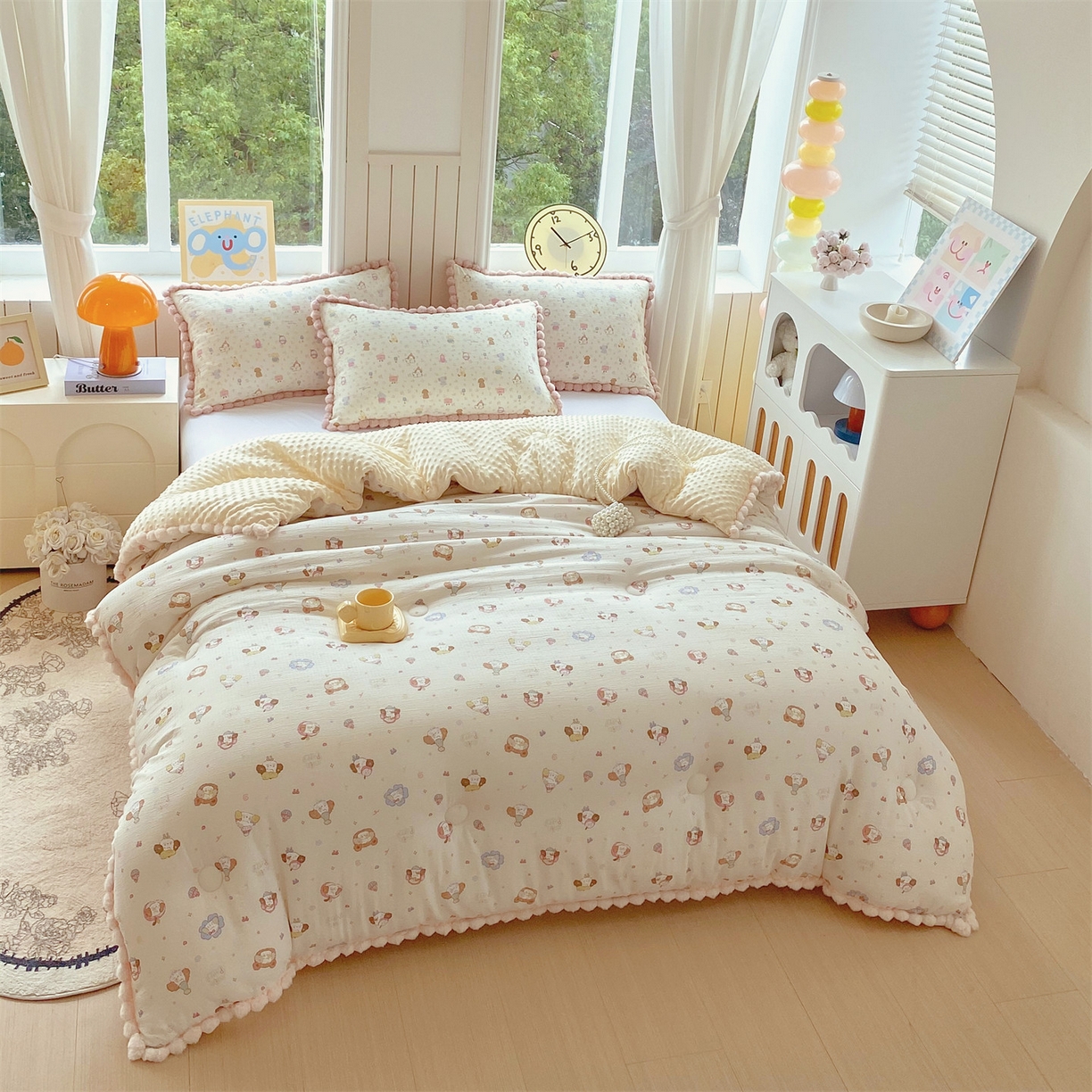 91家纺网 家纺一手货源 找家纺 梵克保罗 2025新款冬被系列 毛球款豆豆被 松饼小狗