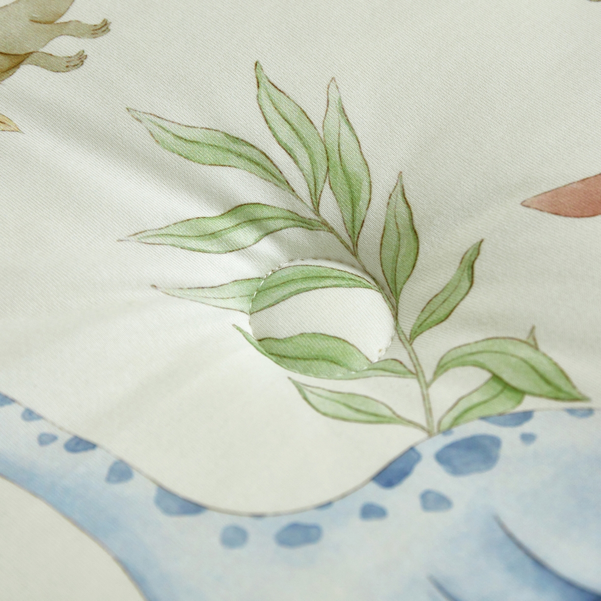 91家纺网 家纺一手货源 找家纺 荷马之梦 2025新款A类小版针织棉数码印花手绘原创豆豆绒被芯儿童被子春秋被冬被-梦境 恐龙之家