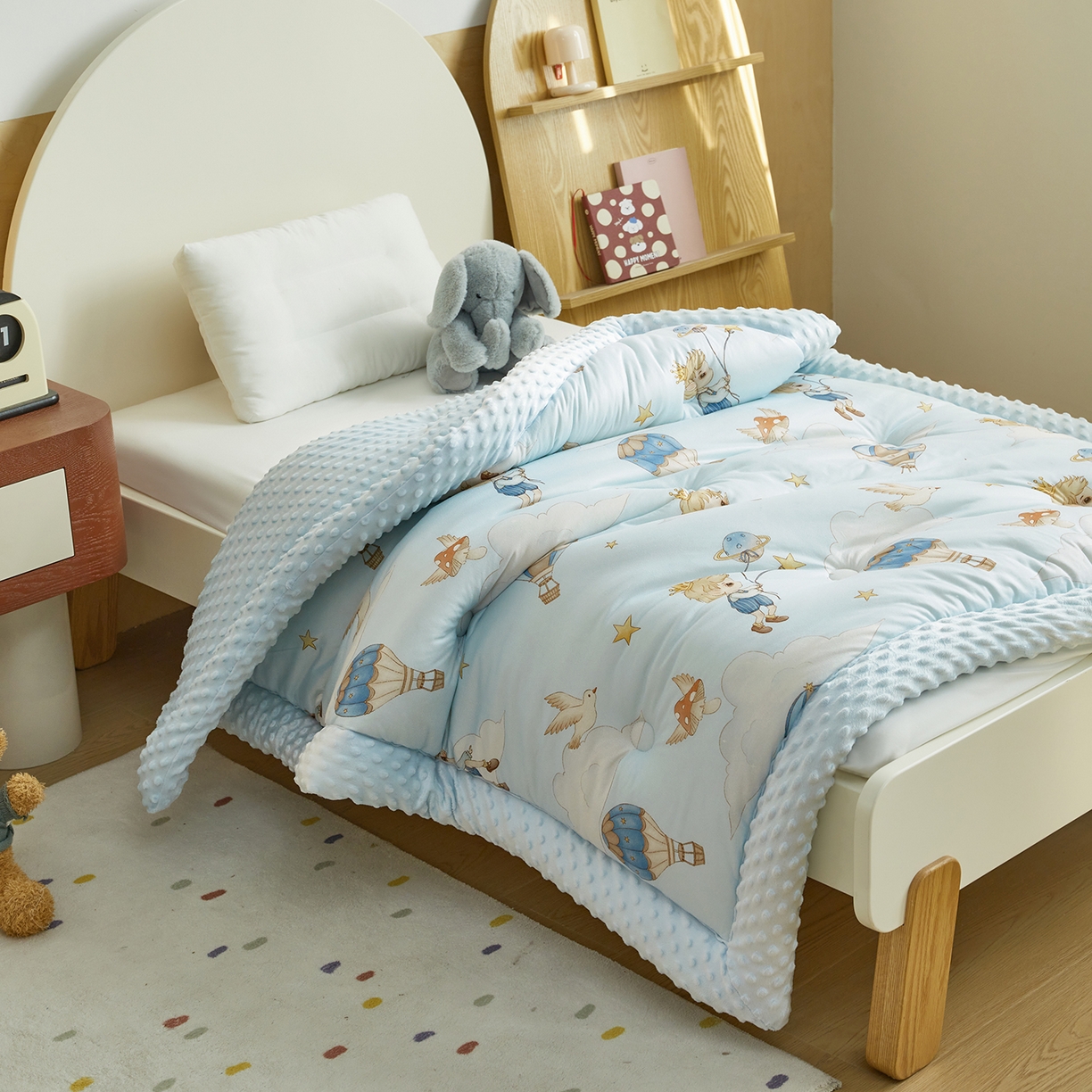 荷马之梦 2025新款A类小版针织棉数码印花手绘原创豆豆绒被芯儿童被子春秋被冬被-梦境 小王子