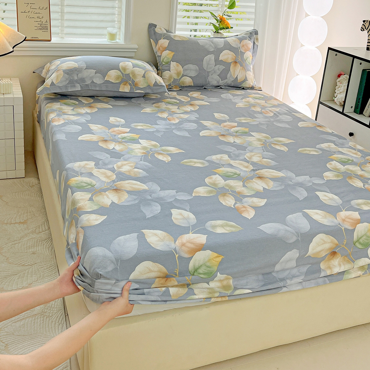 91家纺网 家纺一手货源 找家纺 （总）依庭 2025新款高克重全棉纯棉磨毛印花床笠单品床笠