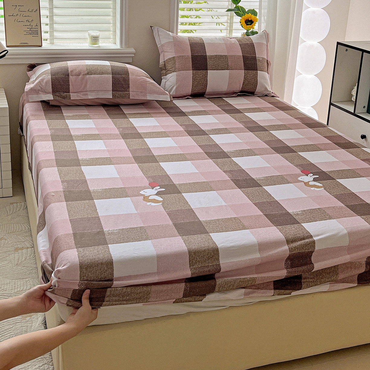 91家纺网 家纺一手货源 找家纺 （总）依庭 2025新款高克重全棉纯棉磨毛印花床笠单品床笠