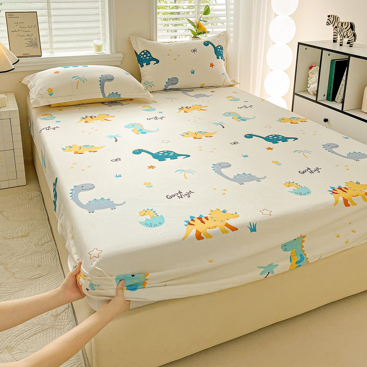 91家纺网 家纺一手货源 找家纺 （总）依庭 2025新款高克重全棉纯棉磨毛印花床笠单品床笠