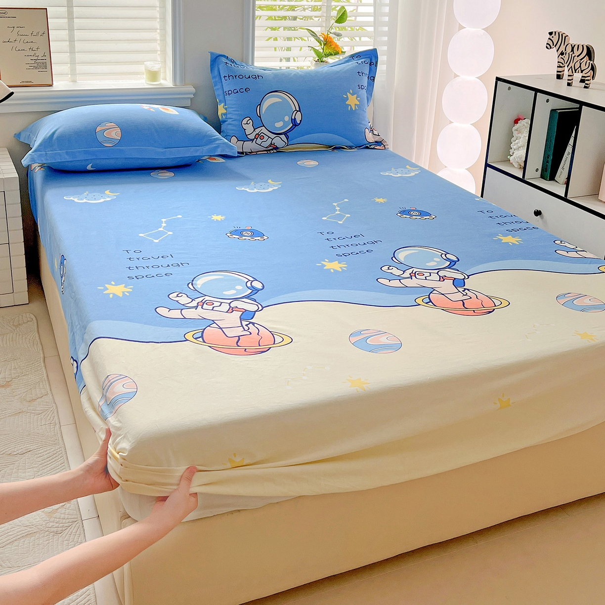 91家纺网 家纺一手货源 找家纺 （总）依庭 2025新款高克重全棉纯棉磨毛印花床笠单品床笠