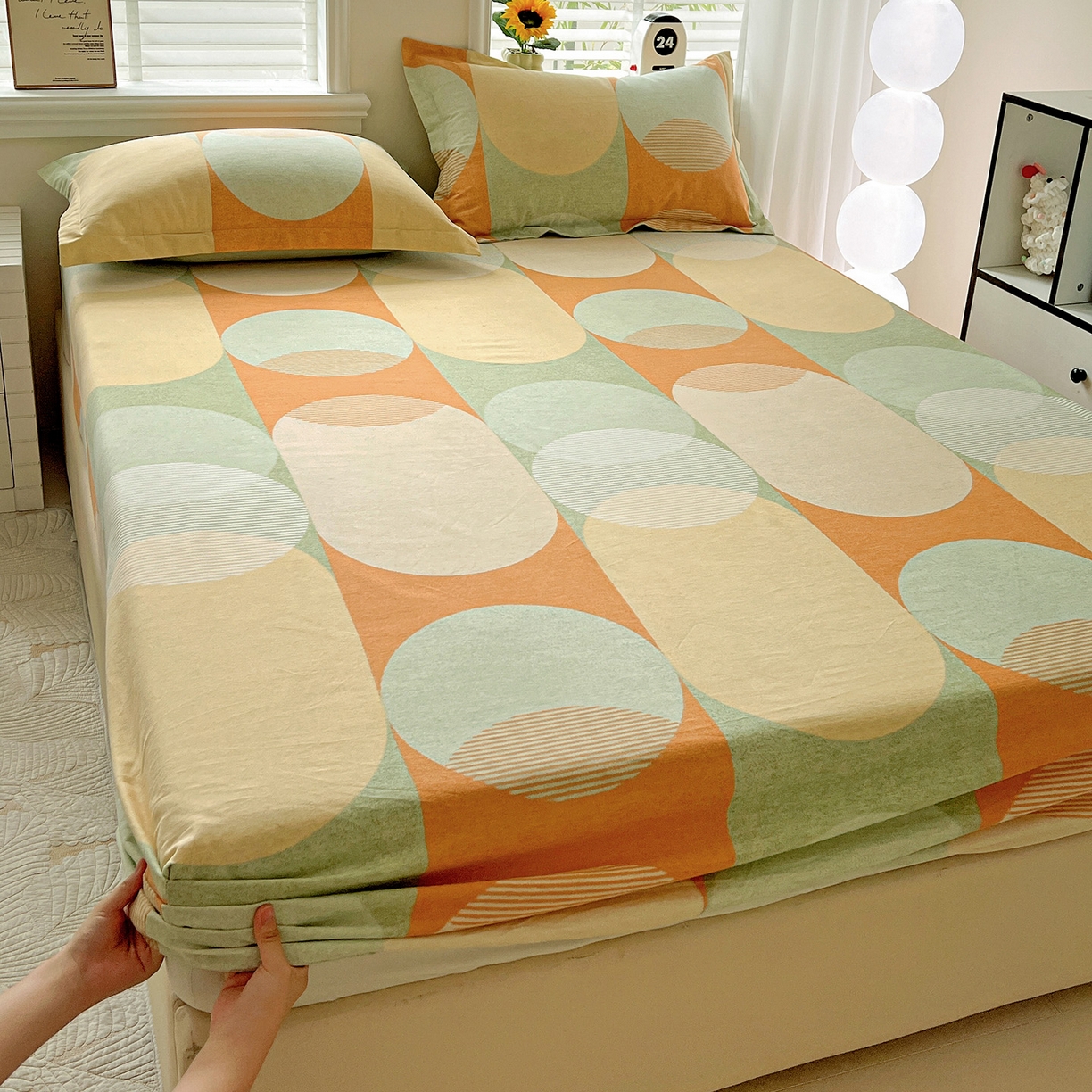 91家纺网 家纺一手货源 找家纺 （总）依庭 2025新款高克重全棉纯棉磨毛印花床笠单品床笠