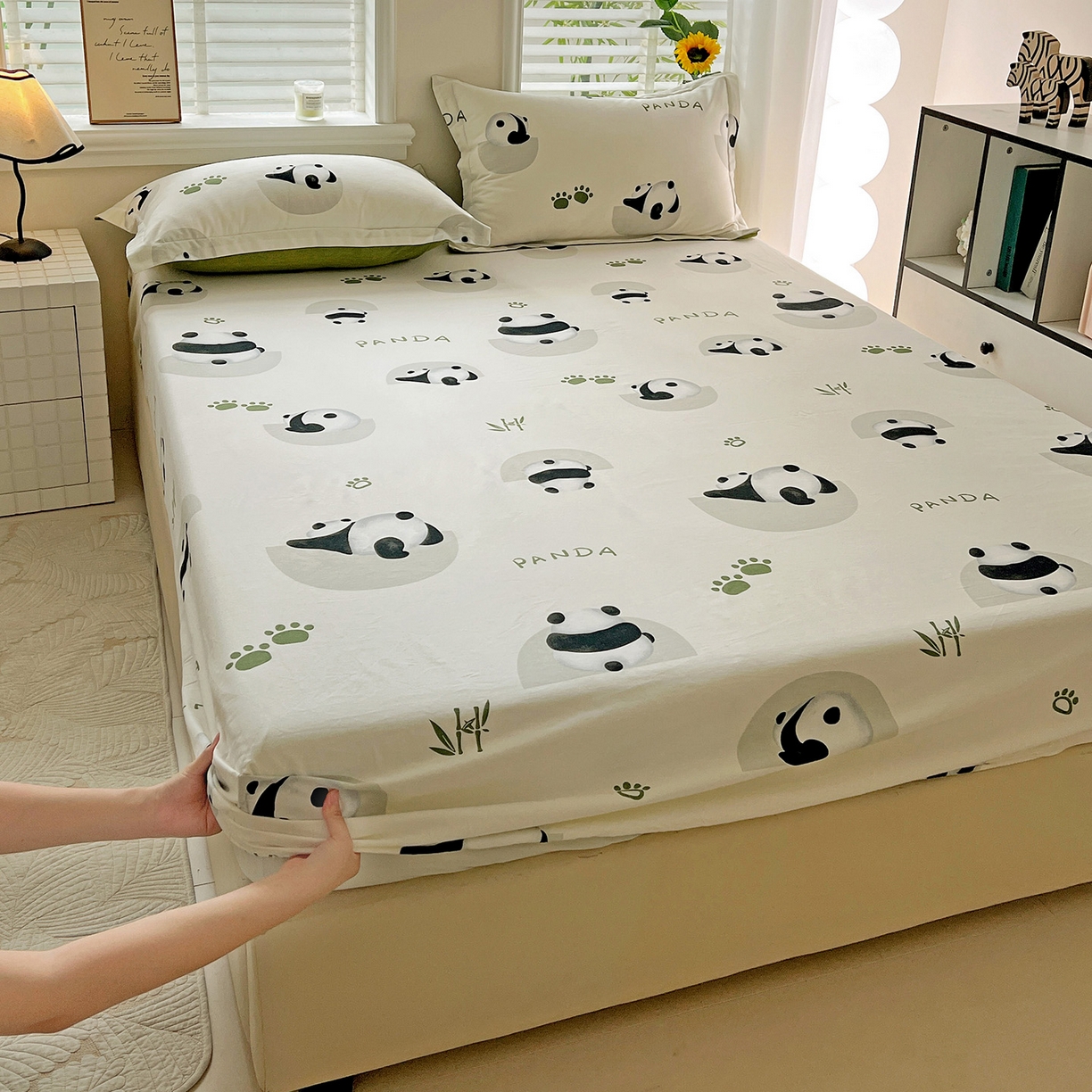 91家纺网 家纺一手货源 找家纺 （总）依庭 2025新款高克重全棉纯棉磨毛印花床笠单品床笠