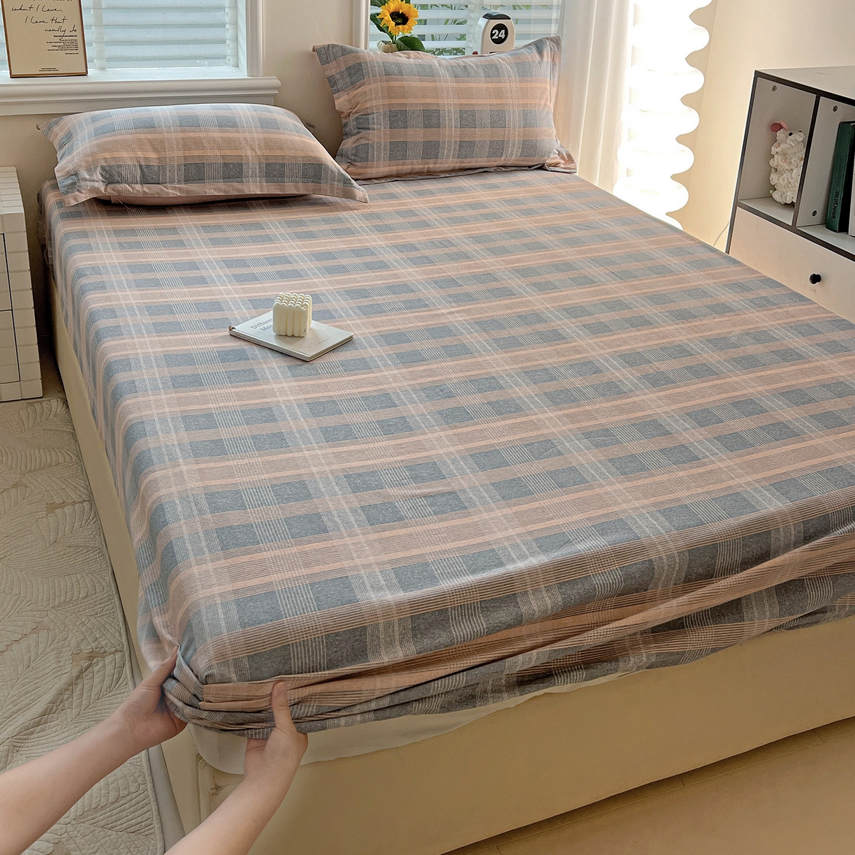 91家纺网 家纺一手货源 找家纺 （总）依庭 2025新款高克重全棉纯棉磨毛印花床笠单品床笠