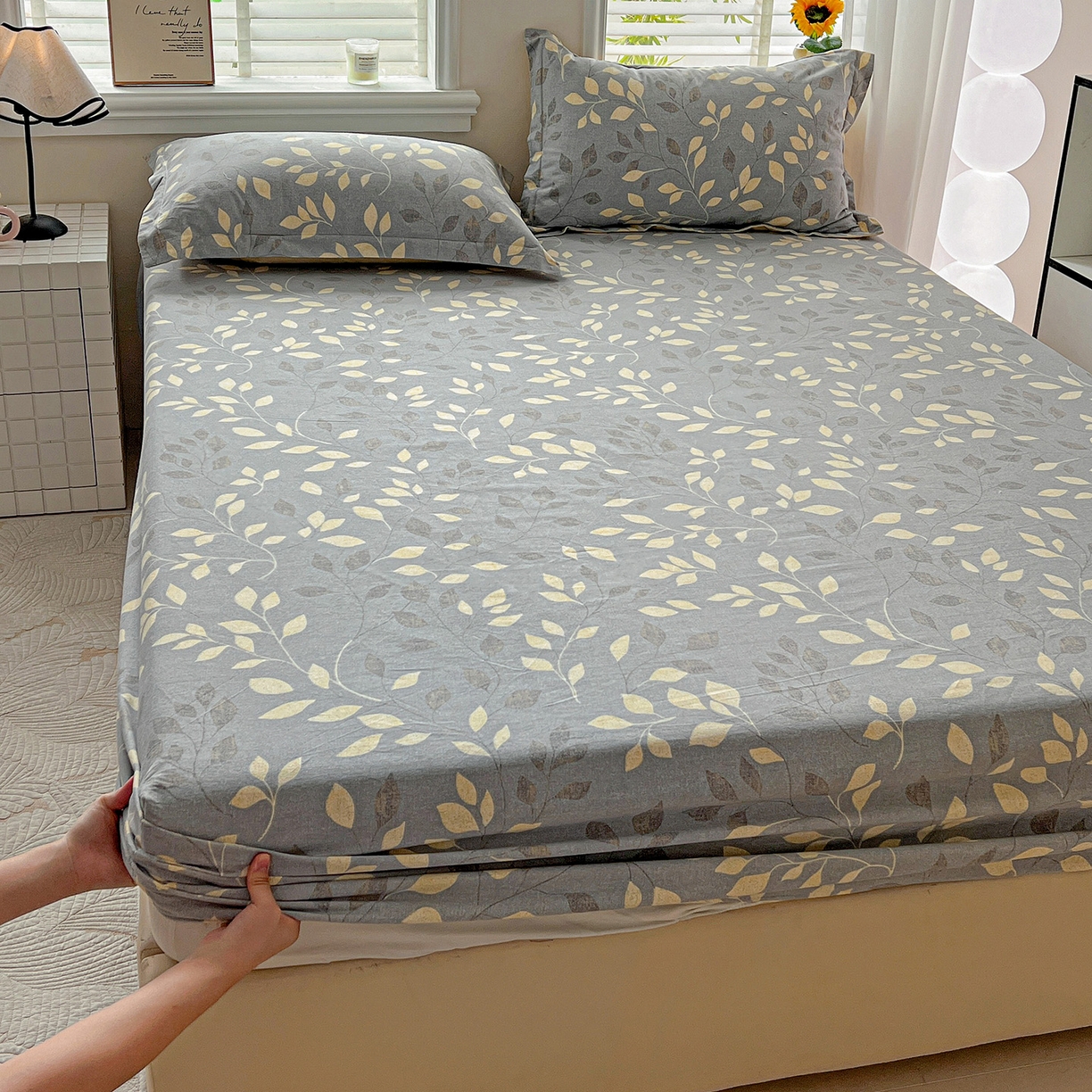 91家纺网 家纺一手货源 找家纺 （总）依庭 2025新款高克重全棉纯棉磨毛印花床笠单品床笠