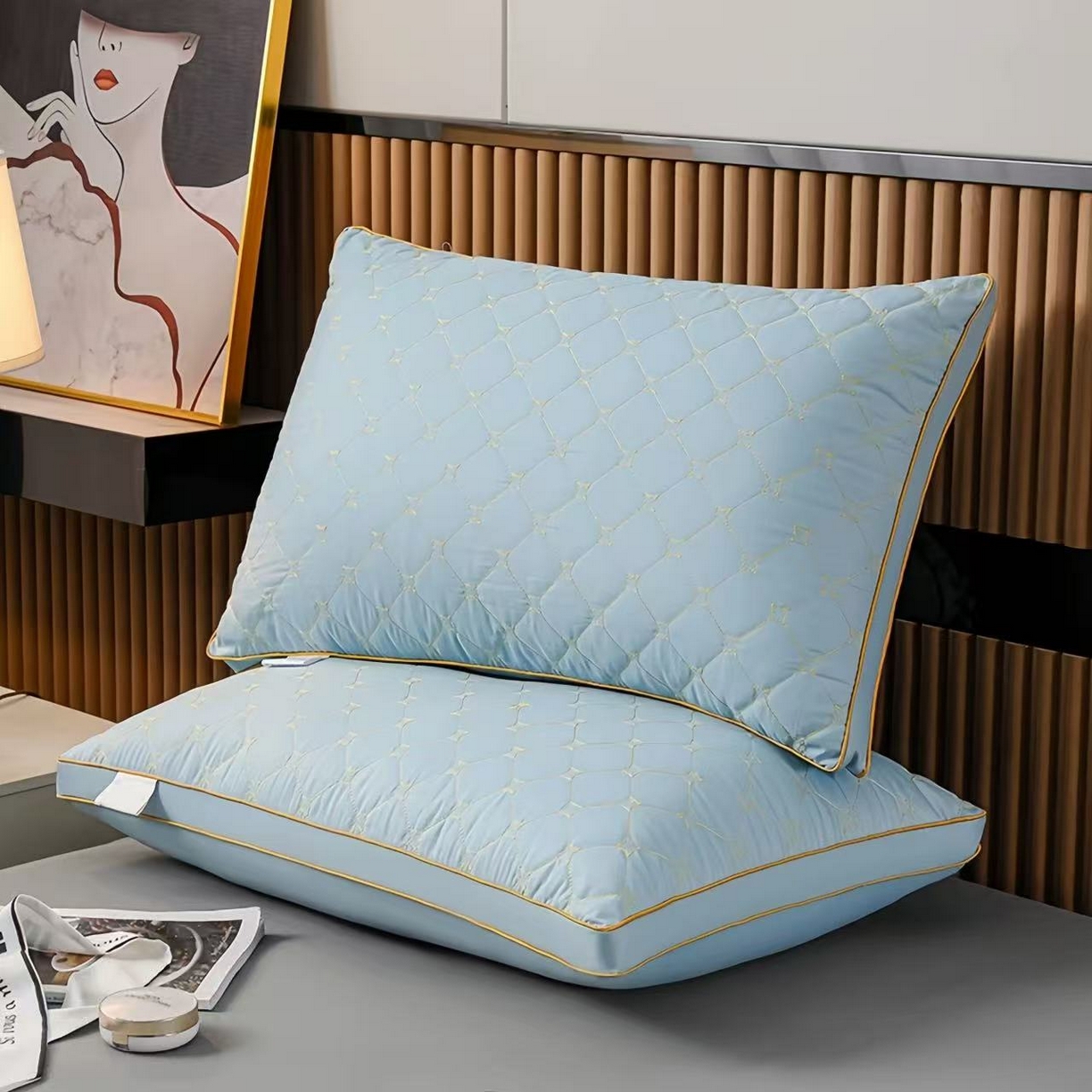 91家纺网 家纺一手货源 找家纺 （总）云眠枕芯 2025新款五角刺绣酒店枕枕头枕芯