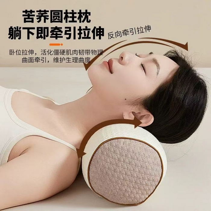 91家纺网 家纺一手货源 找家纺 （总）云眠枕芯 2025新款圆柱形荞麦护颈枕枕头枕芯