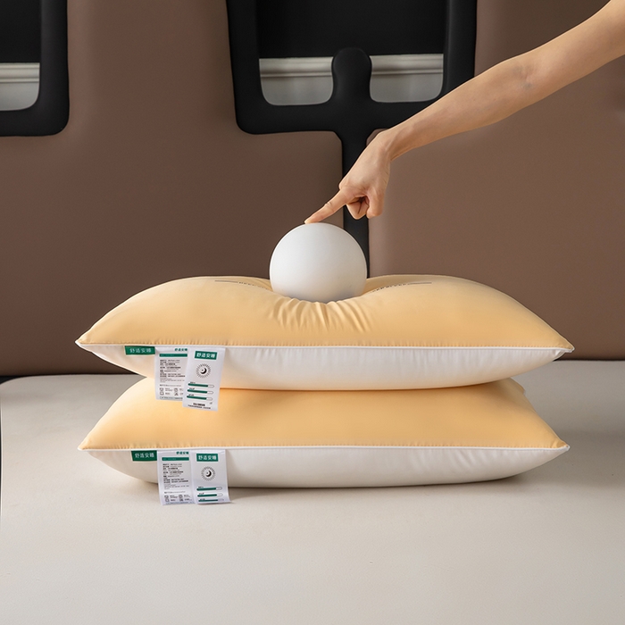 91家纺网 家纺一手货源 找家纺 枕之坊 2025新款特价舒适安睡枕枕头枕芯 低枕一对装-黄色