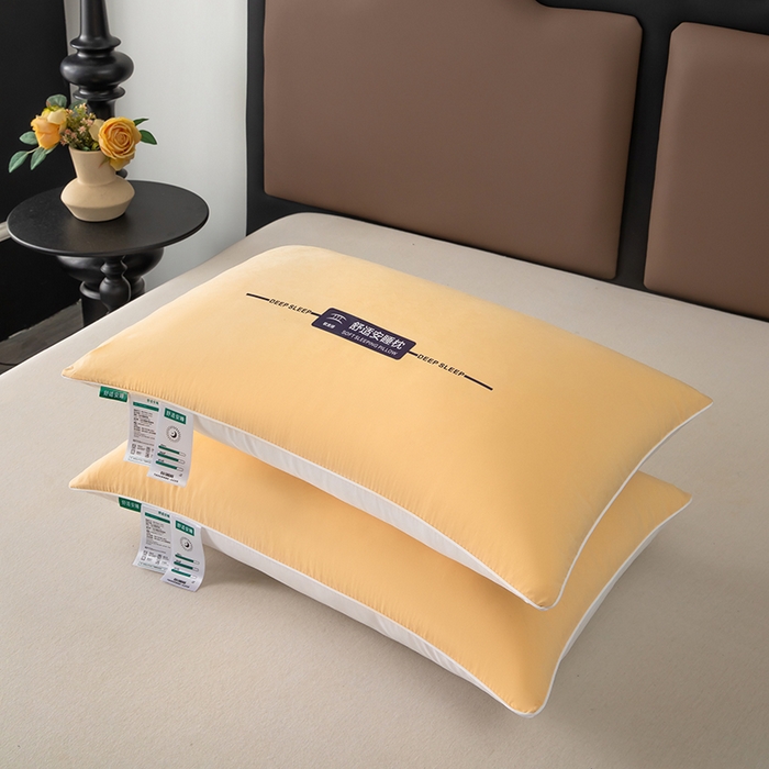 91家纺网 家纺一手货源 找家纺 枕之坊 2025新款特价舒适安睡枕枕头枕芯 中枕一对装-黄色