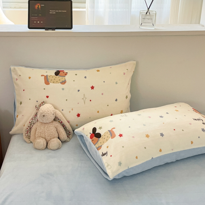 91家纺网 家纺一手货源 找家纺 瑞钰 2025新款A类加厚牛奶绒印花四件套 童趣星海