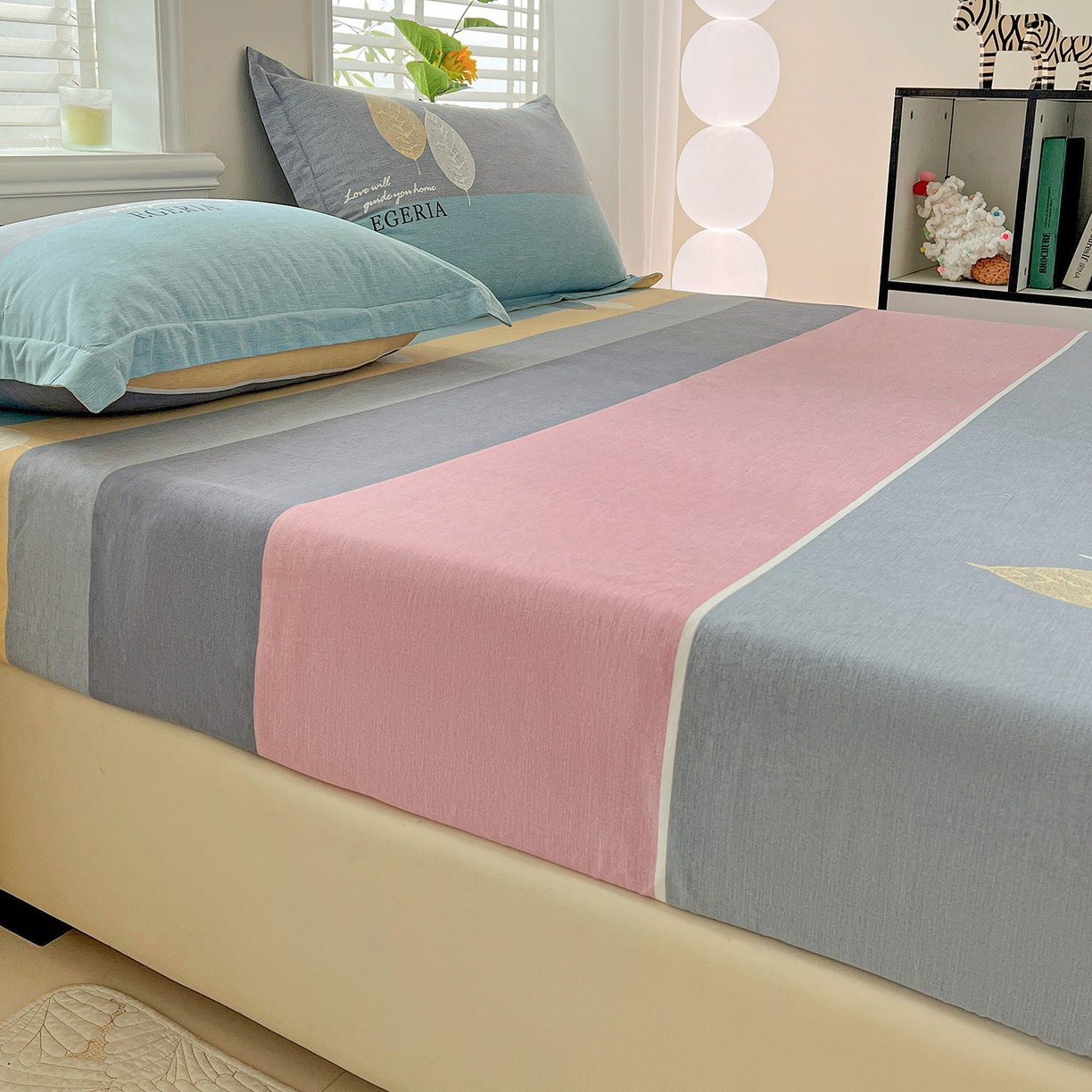 91家纺网 家纺一手货源 找家纺 依庭 2025新款高克重全棉纯棉磨毛印花床笠单品床笠 尼彩