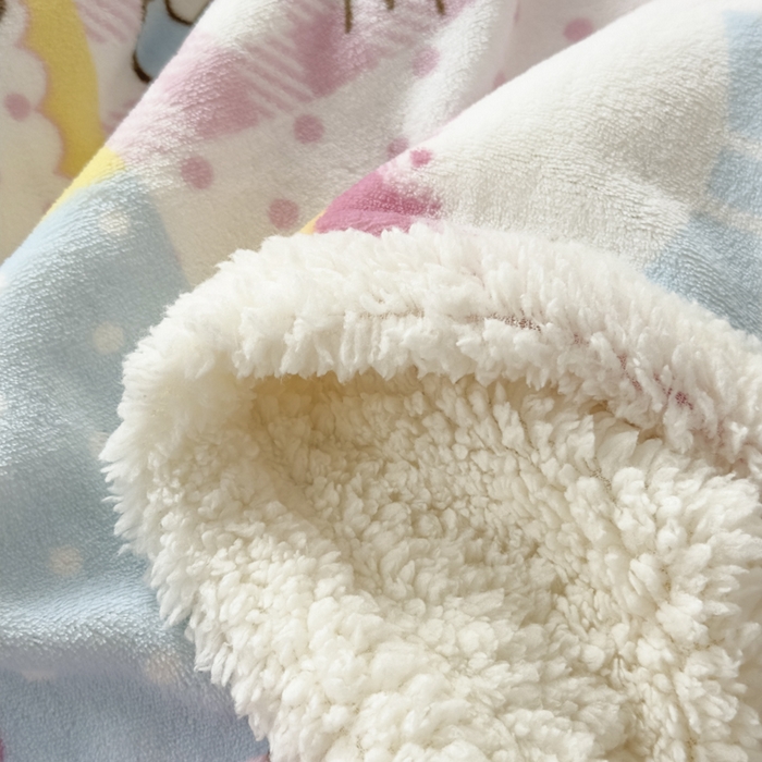 91家纺网 家纺一手货源 找家纺 花满路 2025新款亲肤舒适三丽鸥羊羔毛毯 kt伙伴