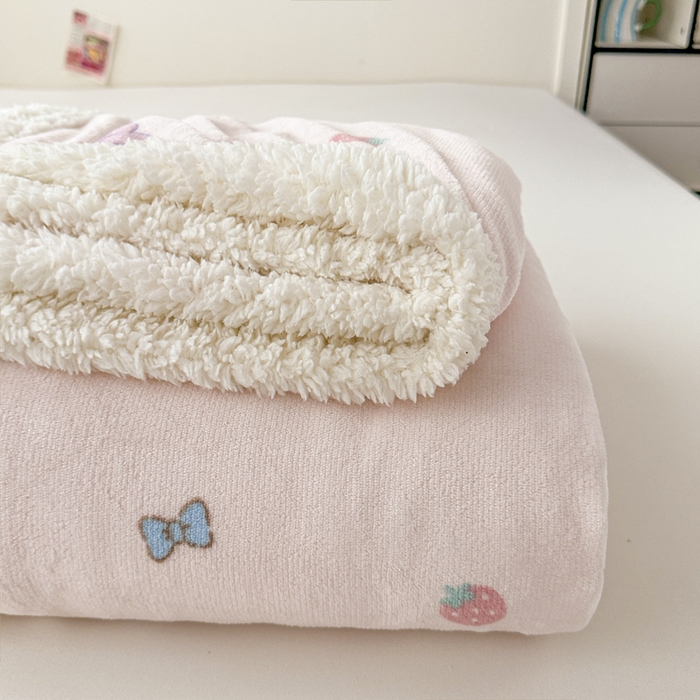 91家纺网 家纺一手货源 找家纺 花满路 2025新款亲肤舒适三丽鸥羊羔毛毯 糯糯美乐蒂