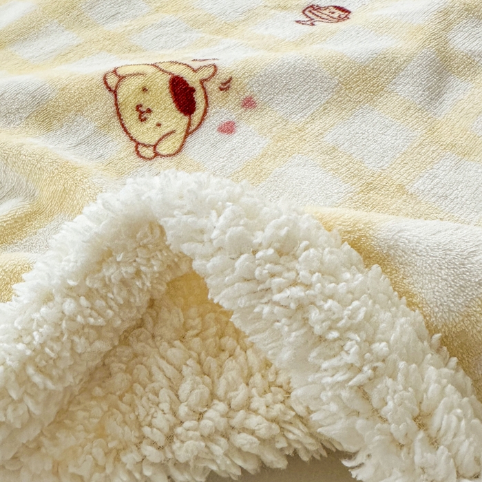 91家纺网 家纺一手货源 找家纺 花满路 2025新款亲肤舒适三丽鸥羊羔毛毯 团团布丁狗