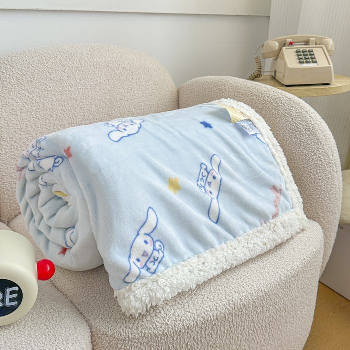 91家纺网 家纺一手货源 找家纺 花满路 2025新款亲肤舒适三丽鸥羊羔毛毯 卷卷大耳狗