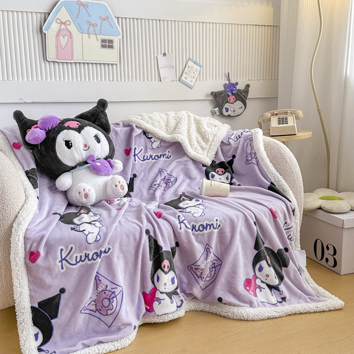 91家纺网 家纺一手货源 找家纺 （总）花满路 2025新款亲肤舒适三丽鸥羊羔毛毯