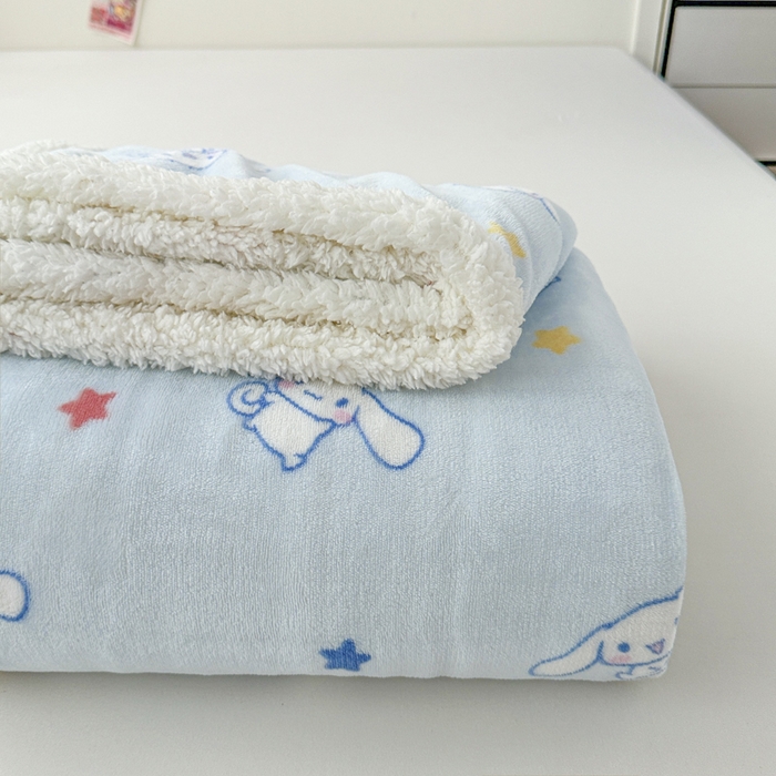 91家纺网 家纺一手货源 找家纺 花满路 2025新款亲肤舒适三丽鸥羊羔毛毯 卷卷大耳狗