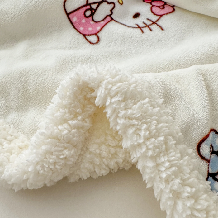 91家纺网 家纺一手货源 找家纺 花满路 2025新款亲肤舒适三丽鸥羊羔毛毯 俏皮kt