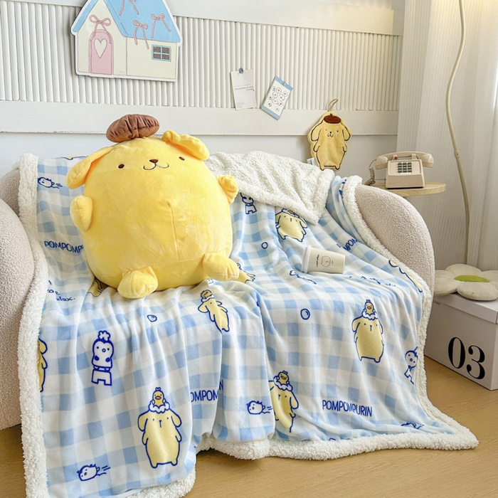 91家纺网 家纺一手货源 找家纺 （总）花满路 2024新款有氨凉感丝卡通印花豆豆被儿童被夏被被子