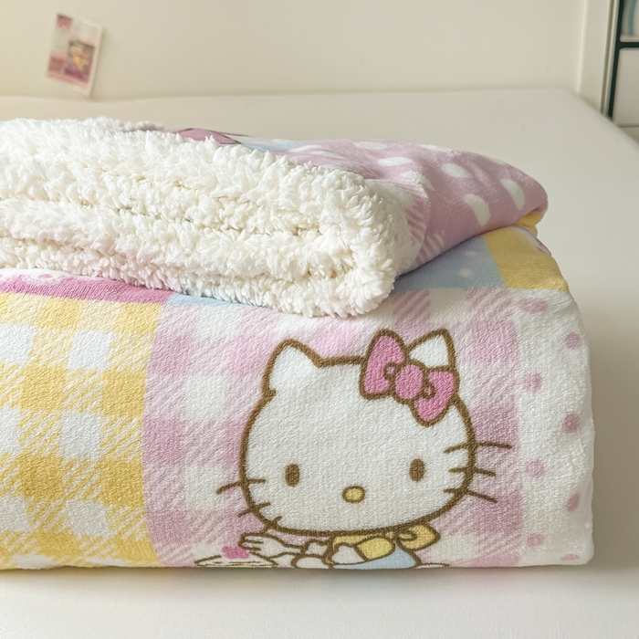 91家纺网 家纺一手货源 找家纺 花满路 2025新款亲肤舒适三丽鸥羊羔毛毯 kt伙伴