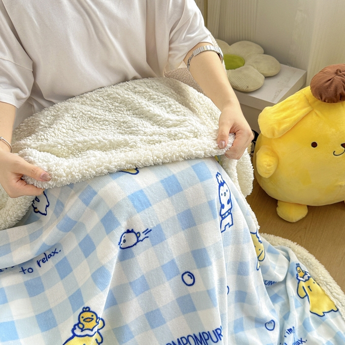 91家纺网 家纺一手货源 找家纺 （总）花满路 2025新款亲肤舒适三丽鸥羊羔毛毯