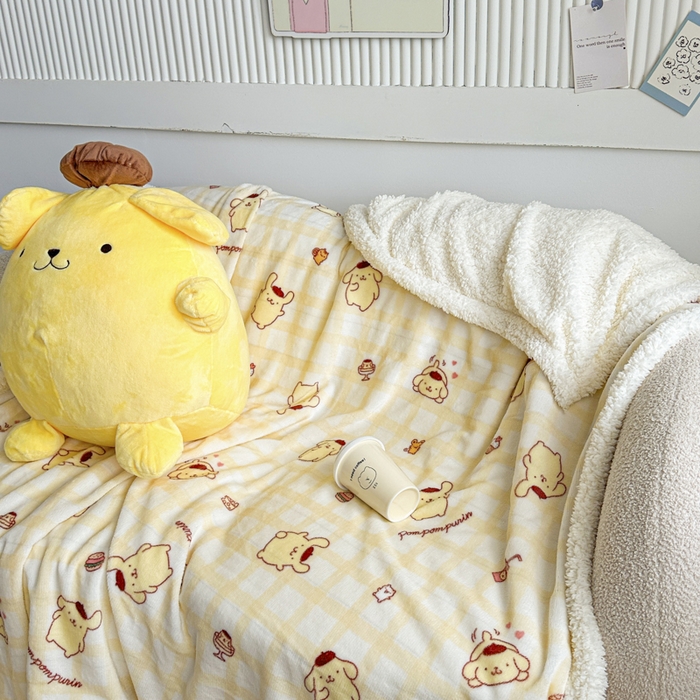 91家纺网 家纺一手货源 找家纺 （总）花满路 2025新款亲肤舒适三丽鸥羊羔毛毯